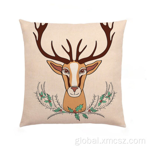 Printed Cushion Covers NewDeer Theme Cute Cotton Linen Popular Cushion Cover Manufactory
